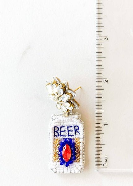 Beer Beaded Earrings - Pepper & Pearl Boutique