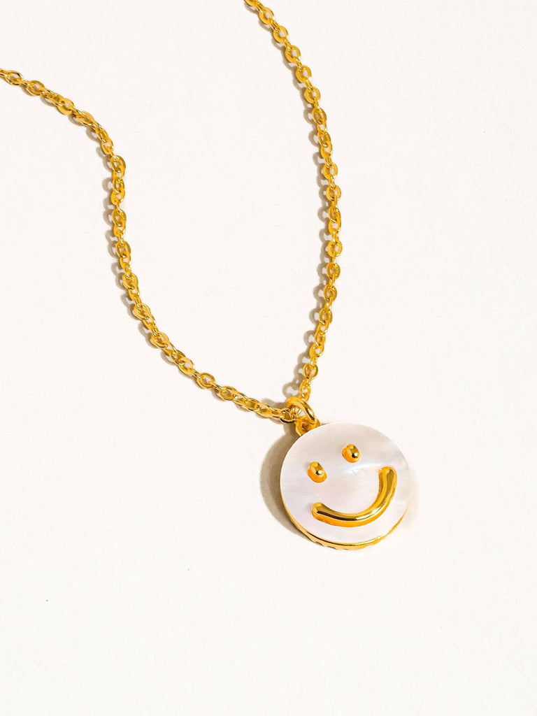 18K Gold Smiley Face Necklace - Pepper & Pearl Boutique