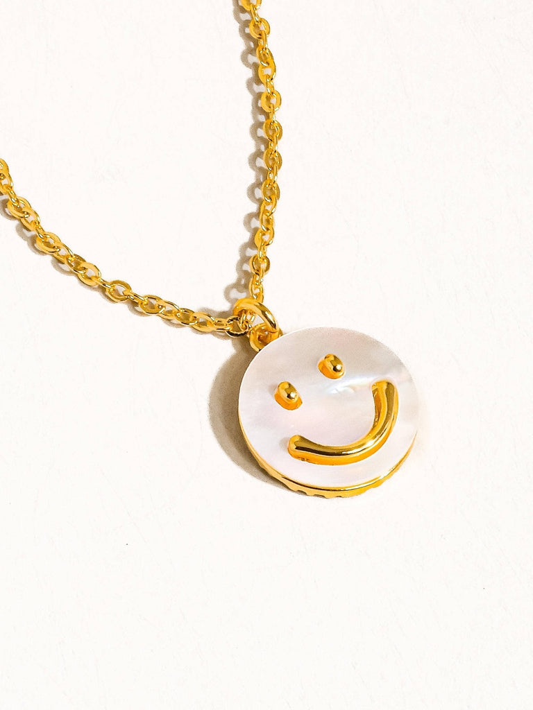 18K Gold Smiley Face Necklace - Pepper & Pearl Boutique