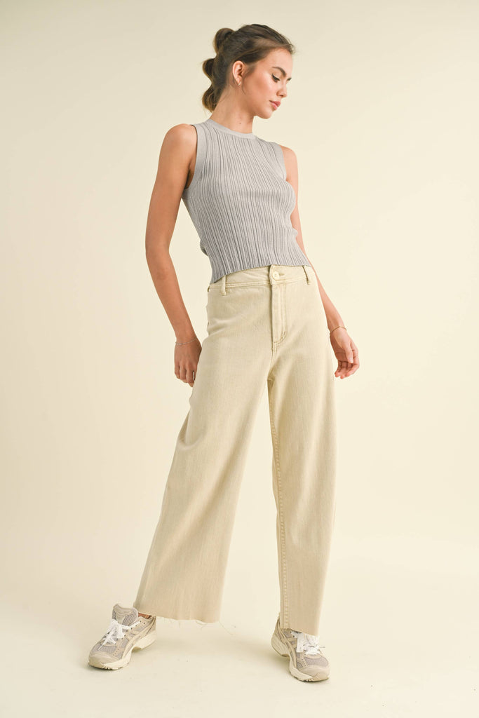 Straight Wide Leg Denim Pants - Pepper & Pearl Boutique