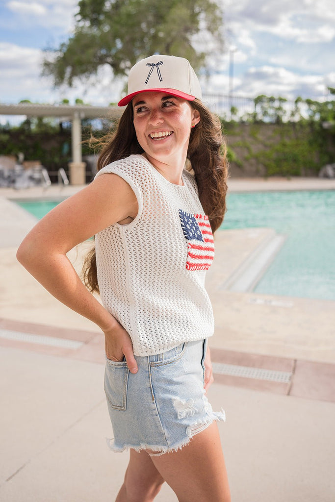 American Flag Knit Top - Pepper & Pearl Boutique