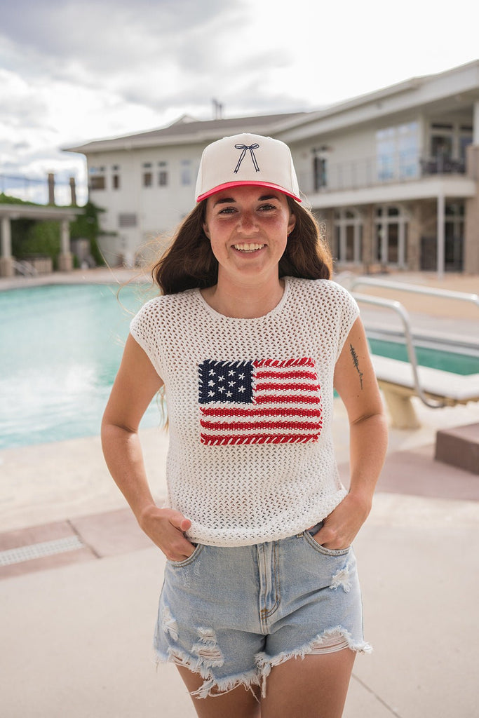American Flag Knit Top - Pepper & Pearl Boutique