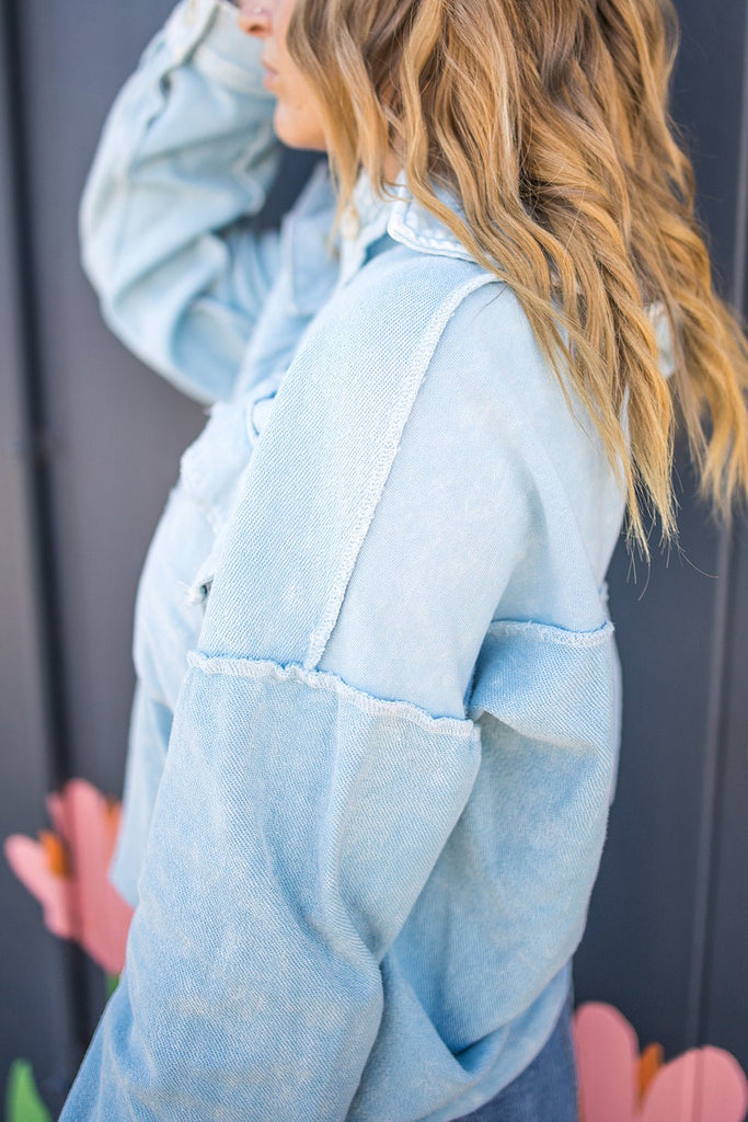 Baby Blues Shacket - Pepper & Pearl Boutique