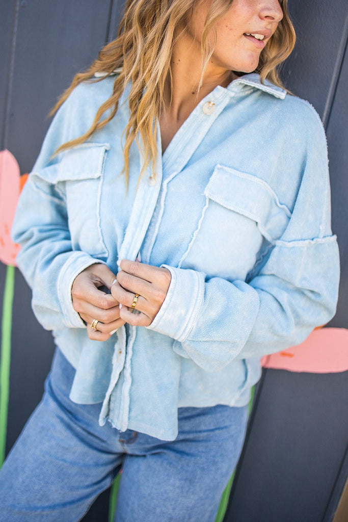 Baby Blues Shacket - Pepper & Pearl Boutique