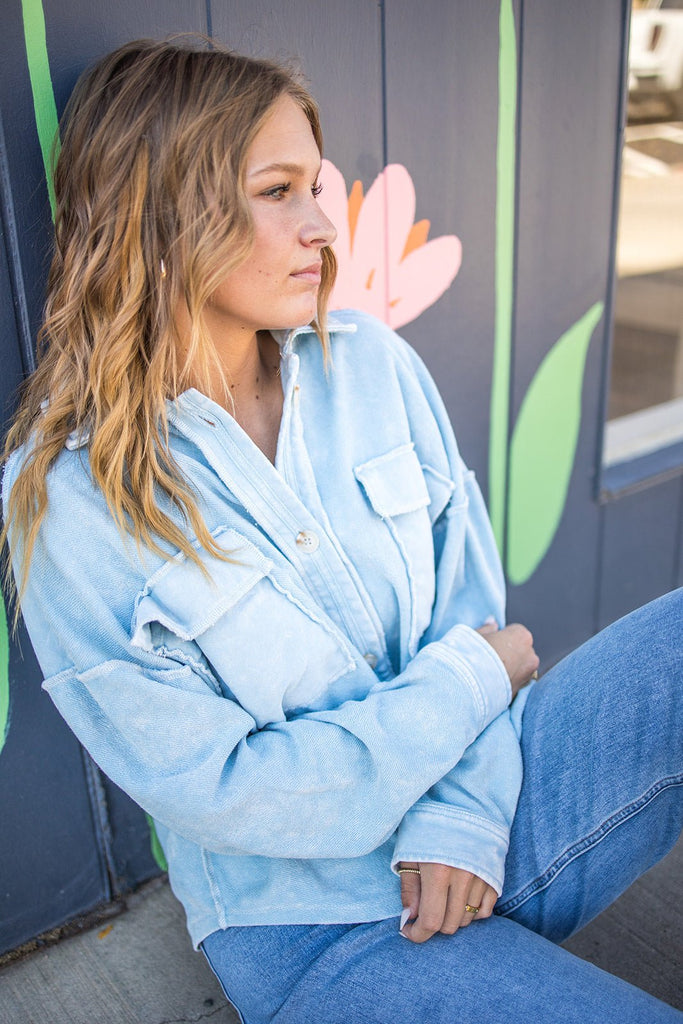 Baby Blues Shacket - Pepper & Pearl Boutique