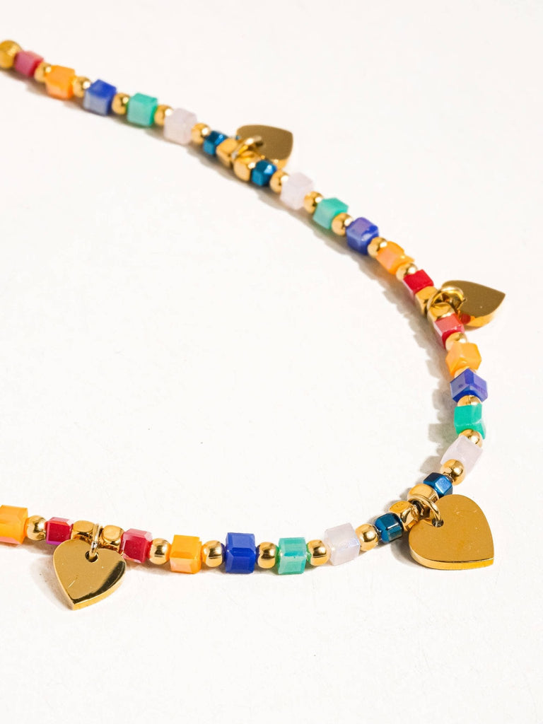 Beaded Heart Non - Tarnish Necklace - Pepper & Pearl Boutique