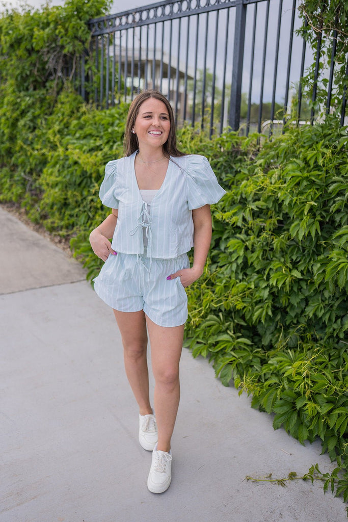 Birdie Tie Front Top - Pepper & Pearl Boutique