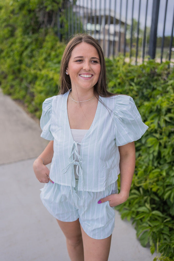 Birdie Tie Front Top - Pepper & Pearl Boutique