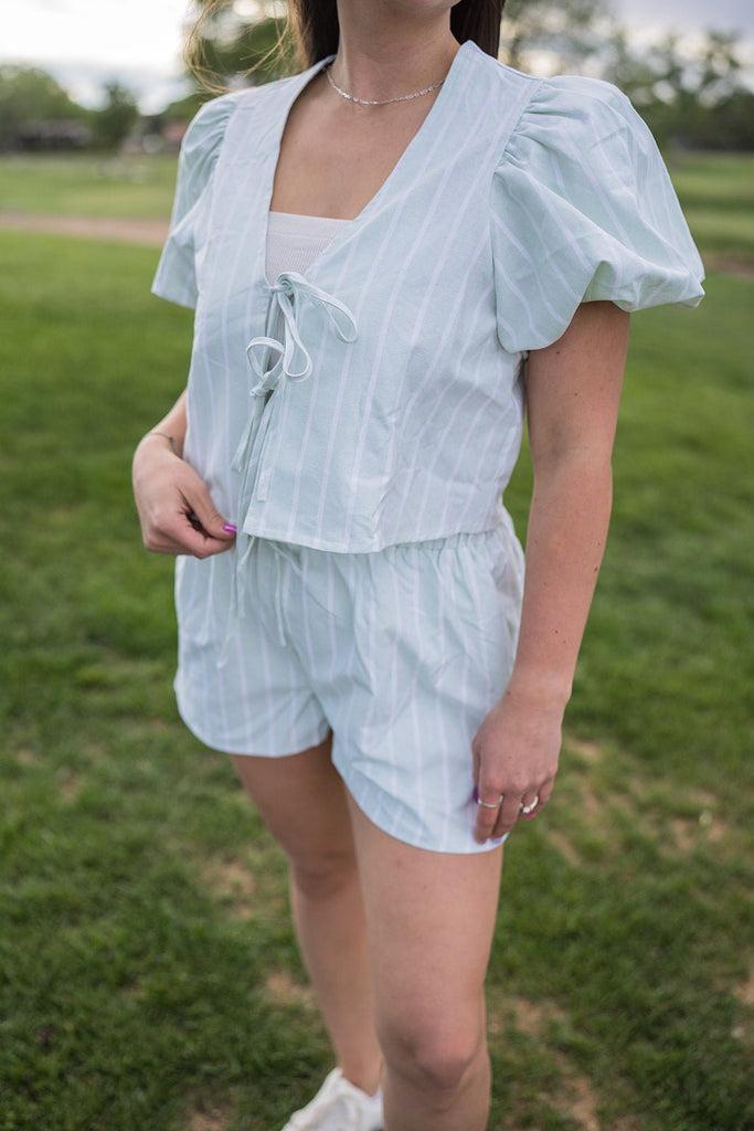 Birdie Tie Front Top - Pepper & Pearl Boutique