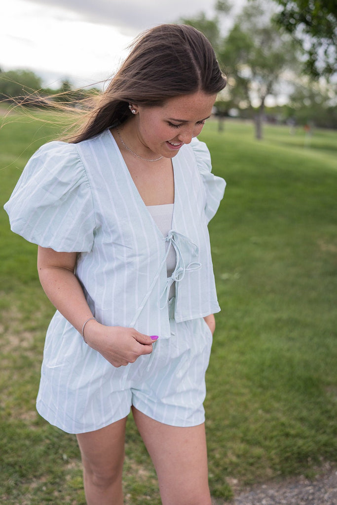 Birdie Tie Front Top - Pepper & Pearl Boutique