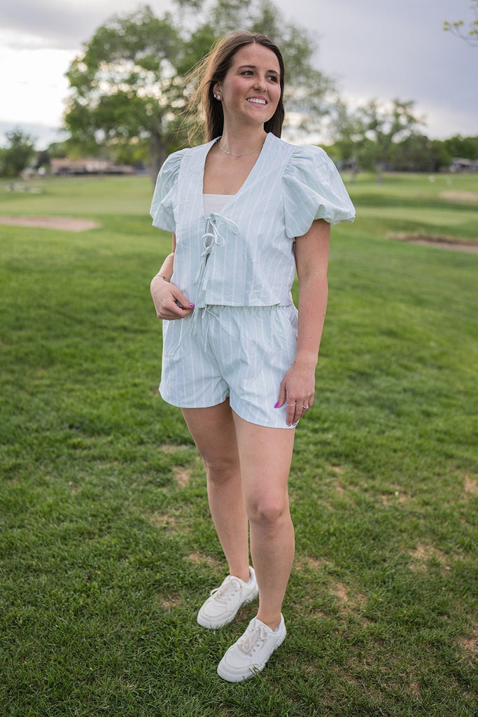 Birdie Tie Front Top - Pepper & Pearl Boutique