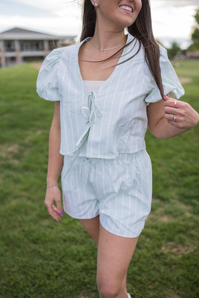 Birdie Tie Front Top - Pepper & Pearl Boutique