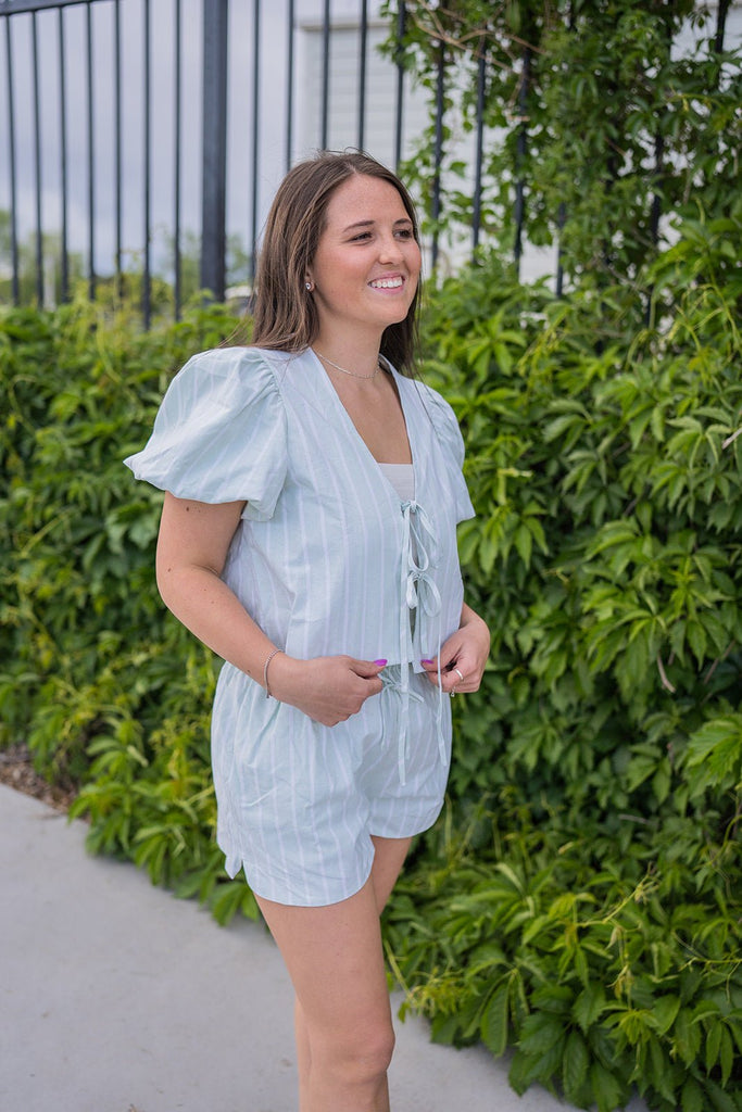 Birdie Tie Front Top - Pepper & Pearl Boutique