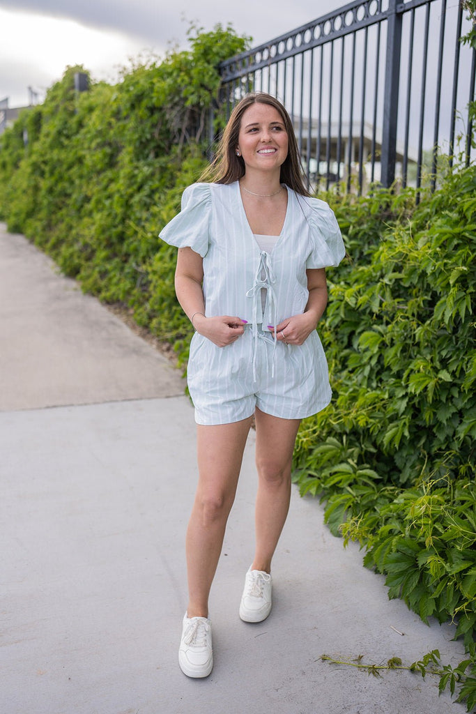 Birdie Tie Front Top - Pepper & Pearl Boutique
