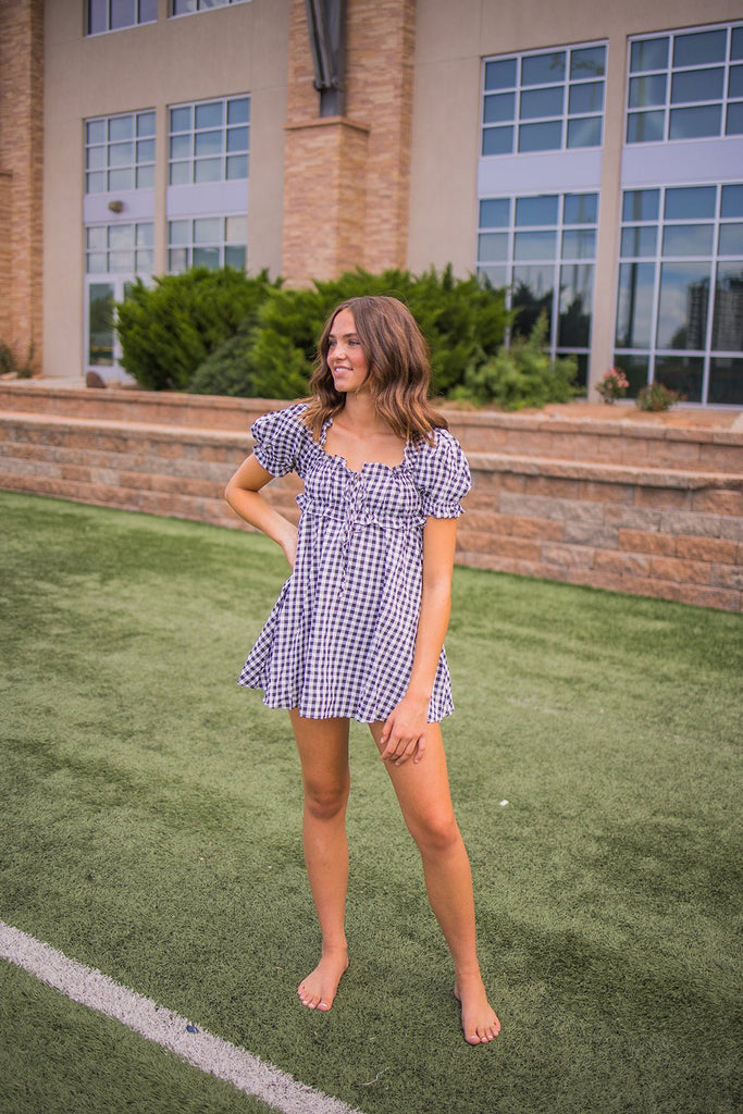 Black Plaid Milkmaid Dress - Pepper & Pearl Boutique