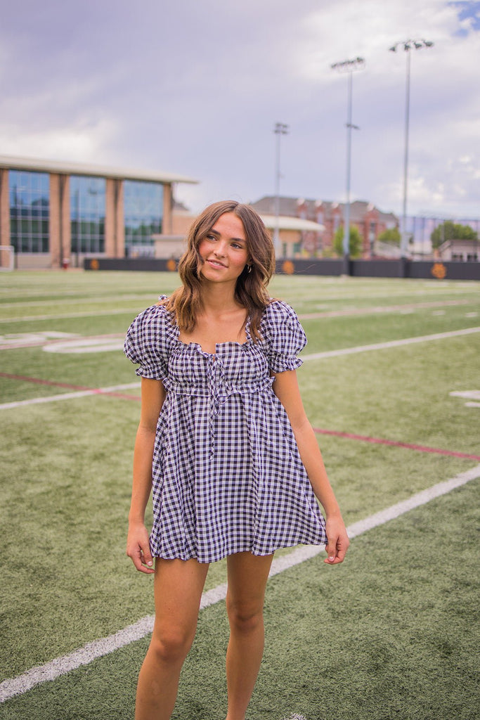 Black Plaid Milkmaid Dress - Pepper & Pearl Boutique