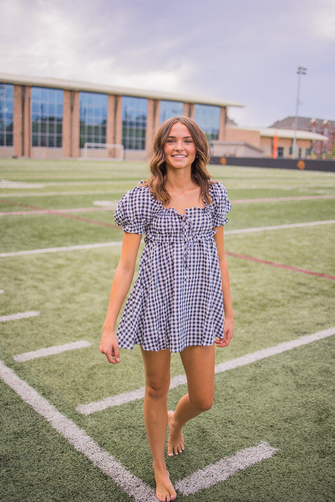 Black Plaid Milkmaid Dress - Pepper & Pearl Boutique