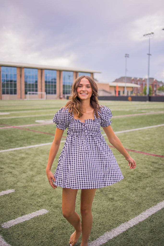 Black Plaid Milkmaid Dress - Pepper & Pearl Boutique