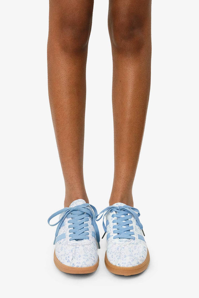 Blue Floral Sneakers - Pepper & Pearl Boutique