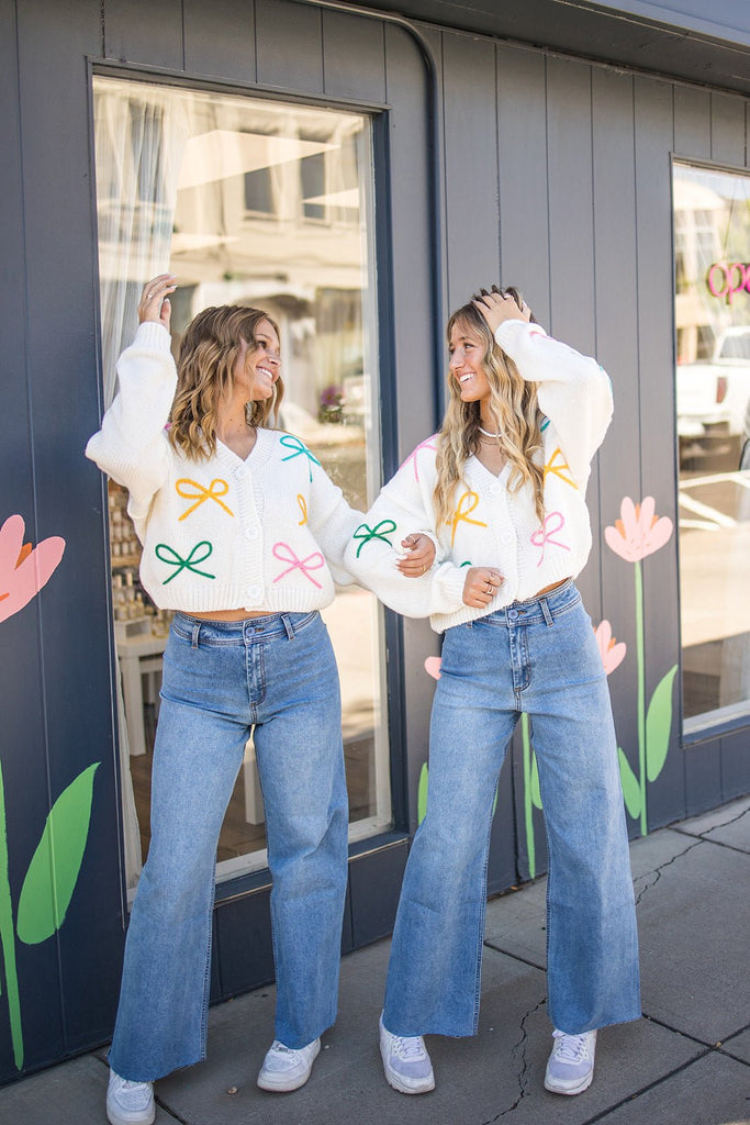 Bow Cardigan - Pepper & Pearl Boutique