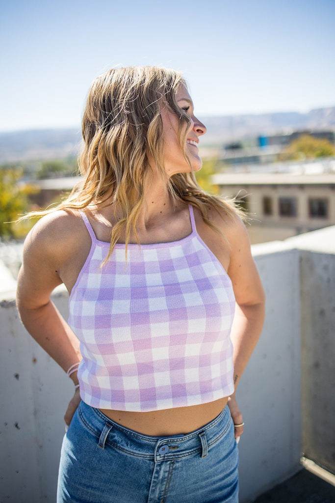 Checkmate Knit Tank - Pepper & Pearl Boutique