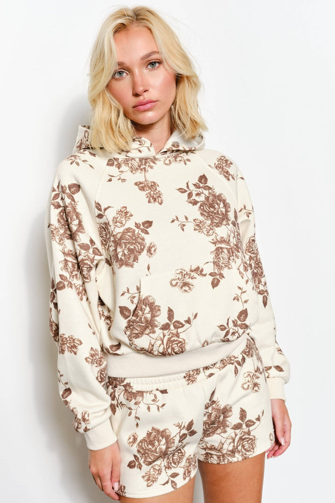 Chocolate Floral Sweatshirt - Pepper & Pearl Boutique