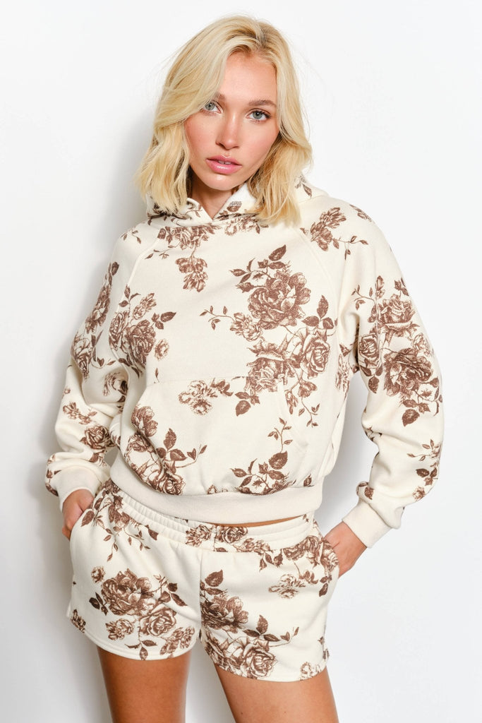 Chocolate Floral Sweatshirt - Pepper & Pearl Boutique