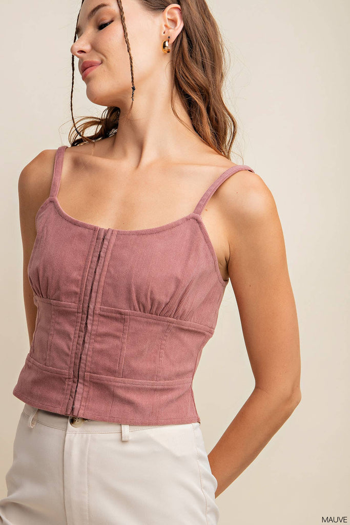 Corduroy Hook & Eye Tank - Pepper & Pearl Boutique