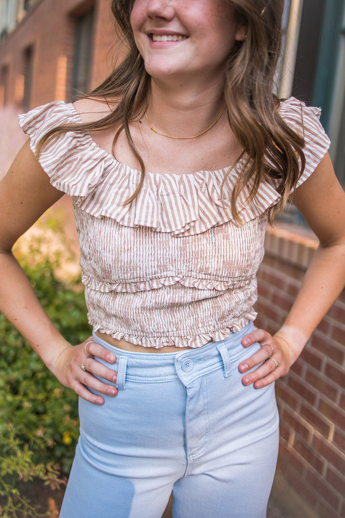 Cropped Striped Top - Pepper & Pearl Boutique