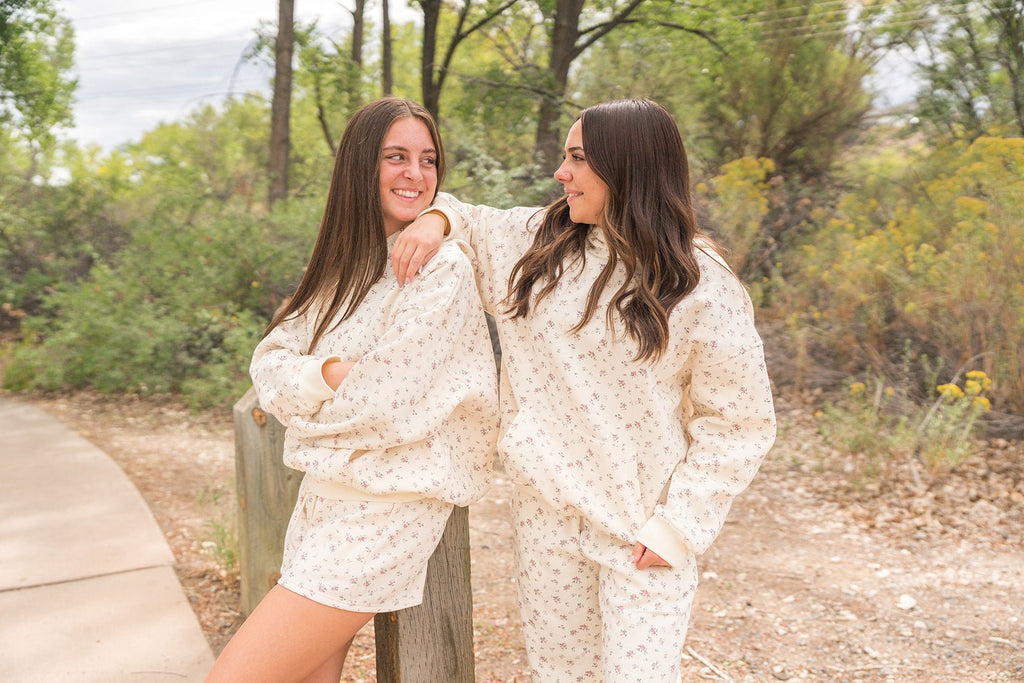 Ditsy Floral Sweat Shorts - Pepper & Pearl Boutique