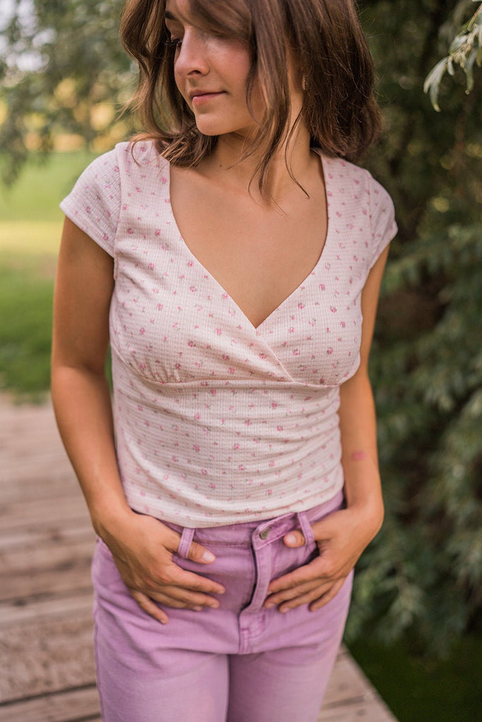 Ditsy Floral Wrap Top - Pepper & Pearl Boutique