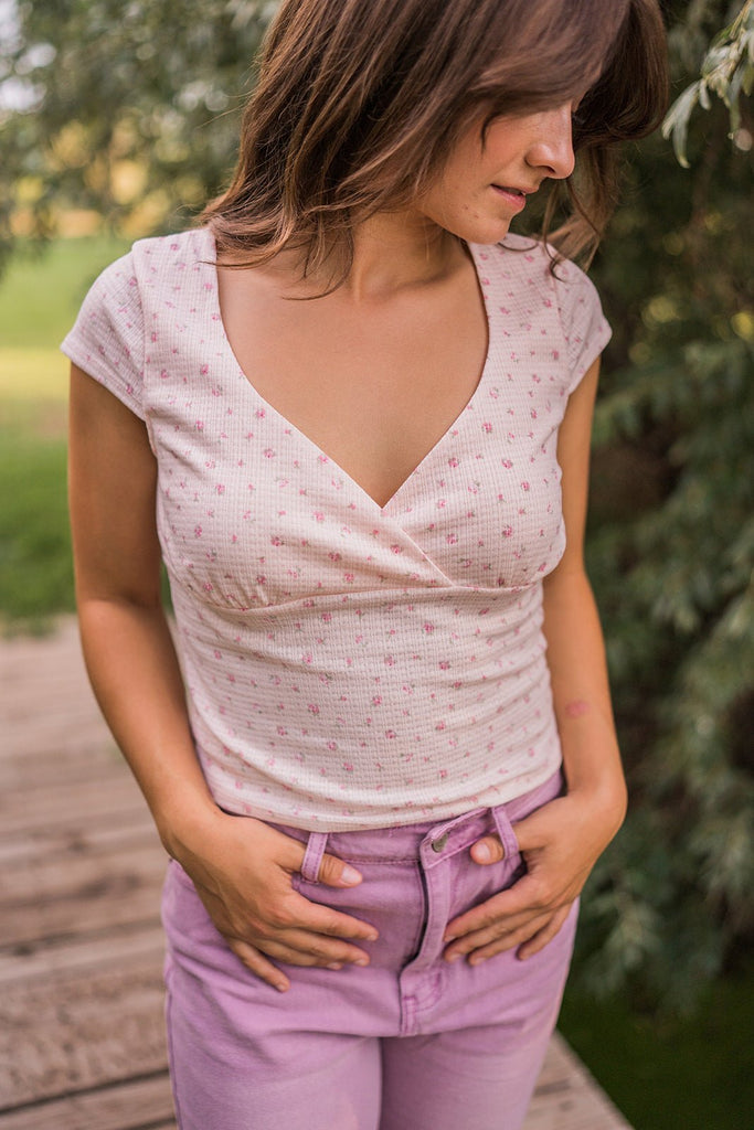Ditsy Floral Wrap Top - Pepper & Pearl Boutique