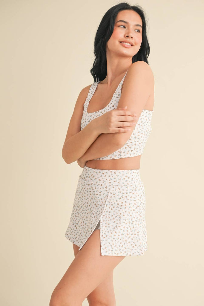 Ditsy Print Twist Back Tank - Pepper & Pearl Boutique