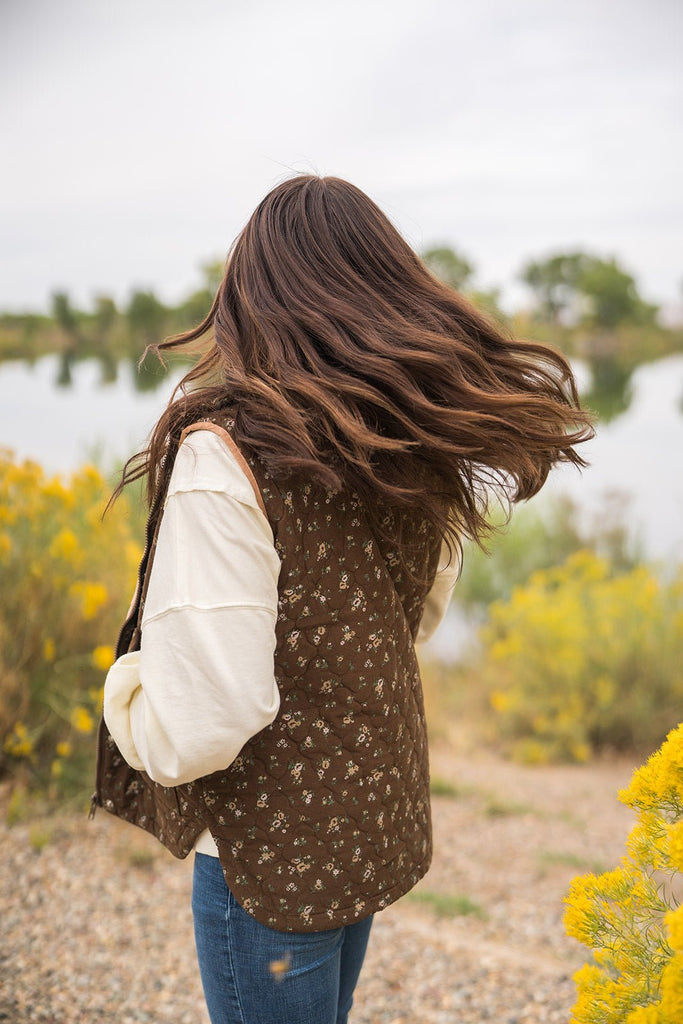 Floral Quilted Vest - Pepper & Pearl Boutique