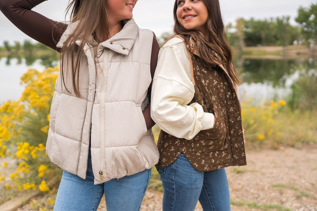 Floral Quilted Vest - Pepper & Pearl Boutique