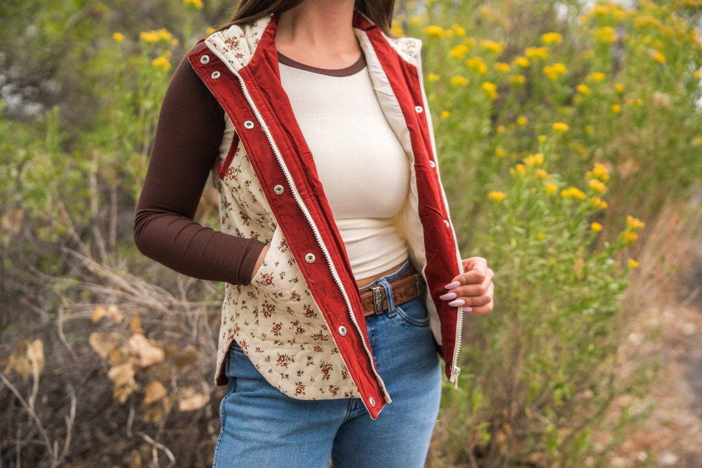 Floral Quilted Vest - Pepper & Pearl Boutique