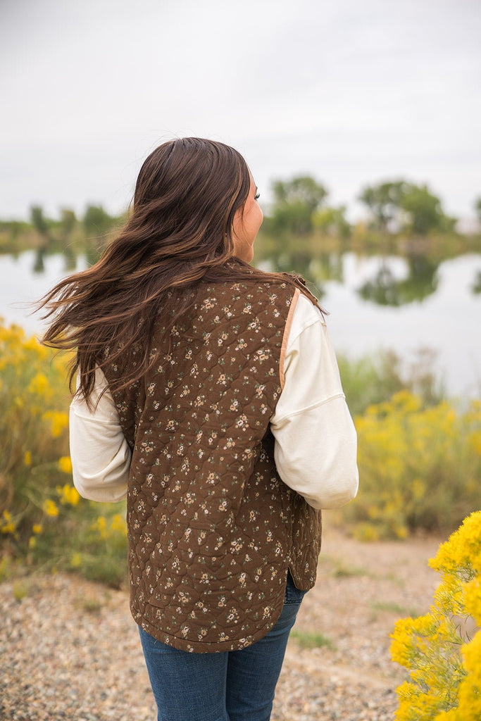 Floral Quilted Vest - Pepper & Pearl Boutique