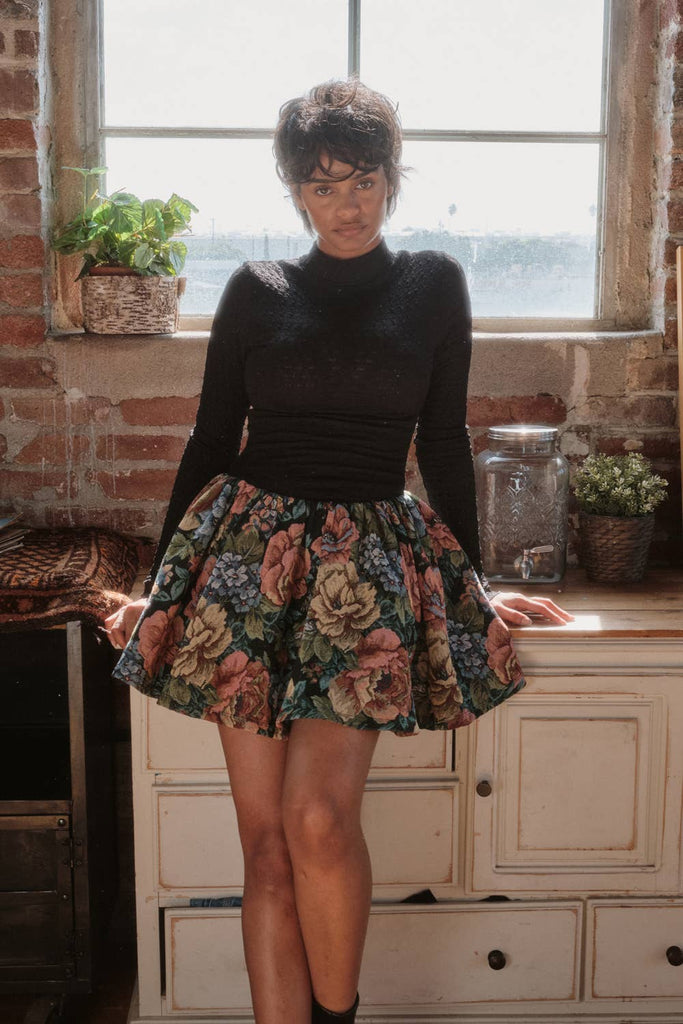 Floral Tapestry Mini Dress - Pepper & Pearl Boutique