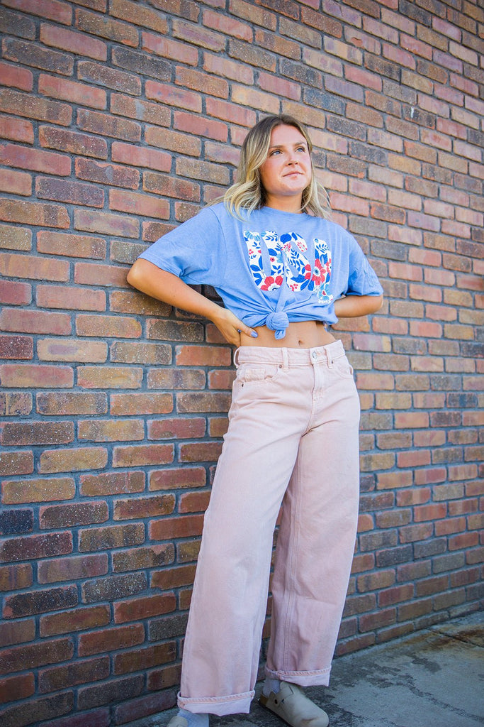 Floral USA Tee - Pepper & Pearl Boutique