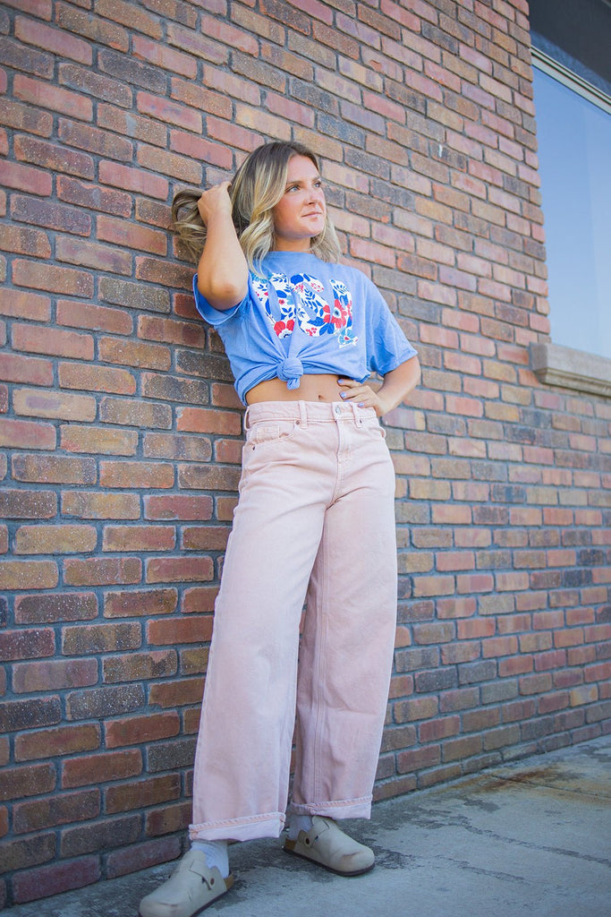 Floral USA Tee - Pepper & Pearl Boutique