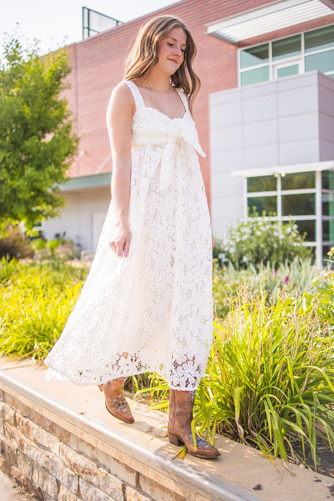 Floral White Maxi Dress - Pepper & Pearl Boutique