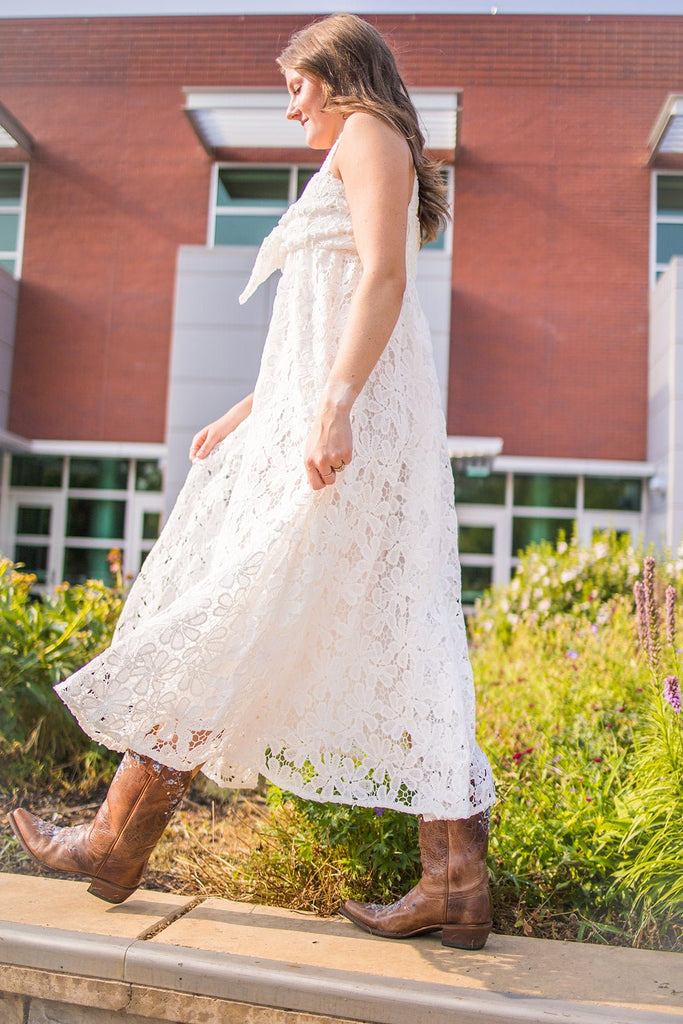 Floral White Maxi Dress - Pepper & Pearl Boutique