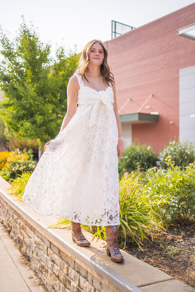 Floral White Maxi Dress - Pepper & Pearl Boutique