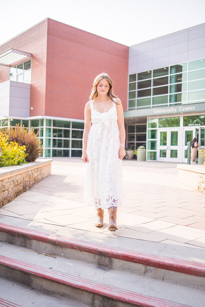 Floral White Maxi Dress - Pepper & Pearl Boutique