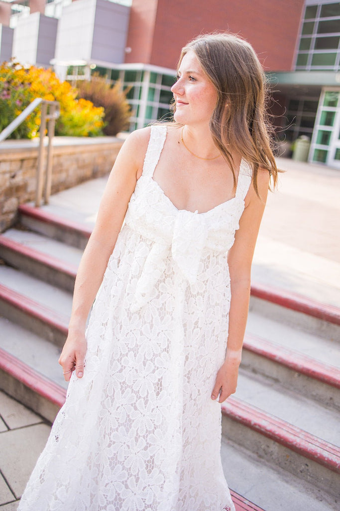 Floral White Maxi Dress - Pepper & Pearl Boutique