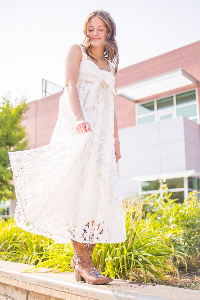 Floral White Maxi Dress - Pepper & Pearl Boutique