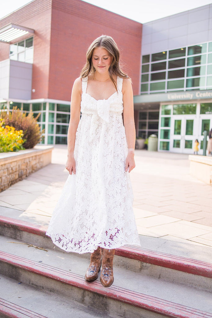 Floral White Maxi Dress - Pepper & Pearl Boutique