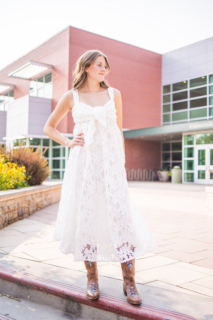 Floral White Maxi Dress - Pepper & Pearl Boutique