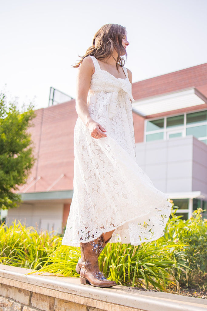 Floral White Maxi Dress - Pepper & Pearl Boutique