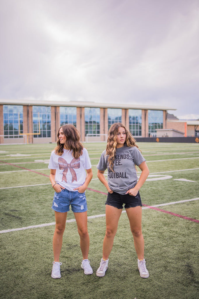 Football Bow Graphic Tee - Pepper & Pearl Boutique